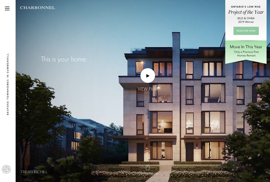 how to create a website hero image sample from charbonnel town