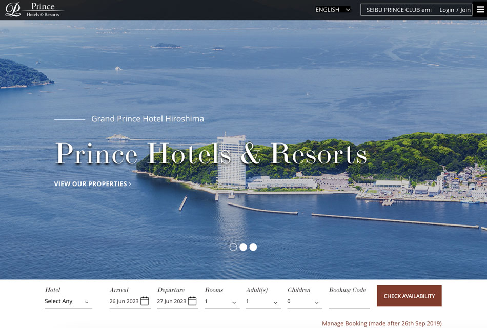 how to create a website hero image sample from prince hotels and resorts