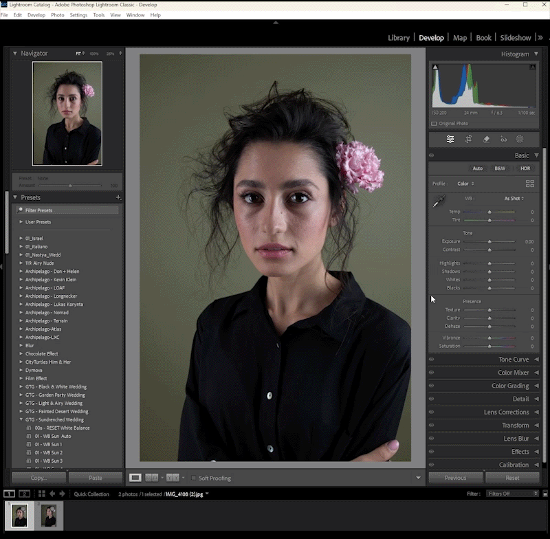 how to create adaptive presets in lightroom starting