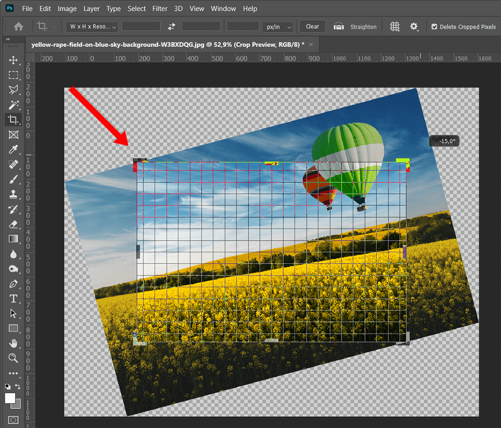 image cropping settings