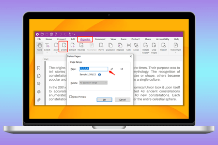 how to delete pages from pdf cover