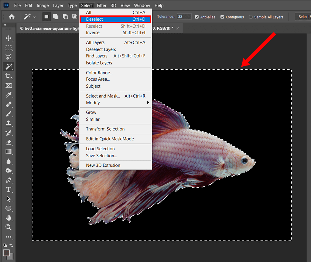 how to deselect in photoshop layer