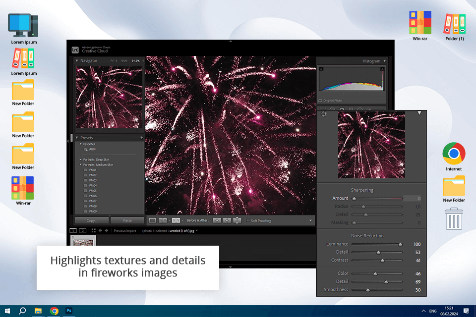 how to edit fireworks in lightroom