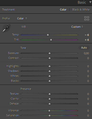 how to edit photos in lightroom basic panel
