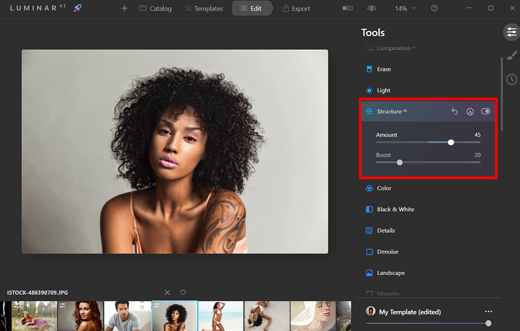 how to edit photos in luminar neo structure ai