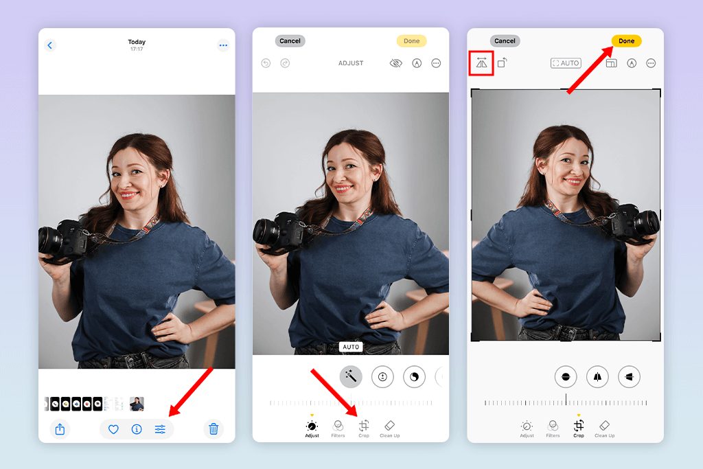 how to fix invert camera on iphone