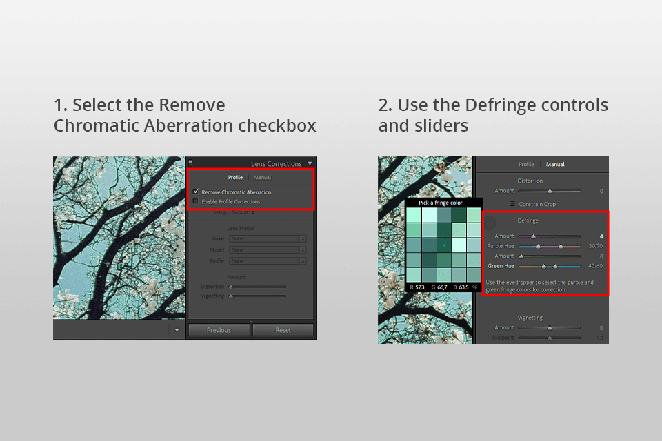 how to get rid of chromatic aberration after shooting