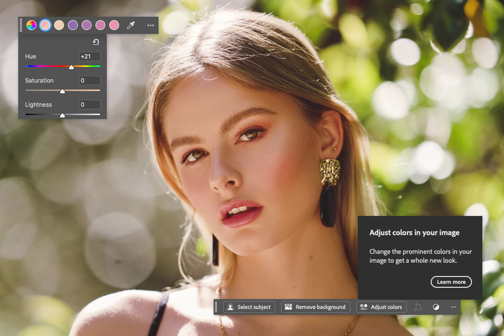 how to get rid of one color in photoshop with adjust colors feature