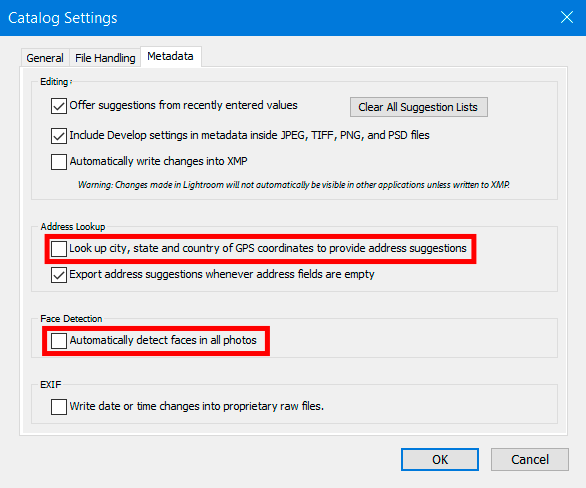 how to make lightroom faster detecting
