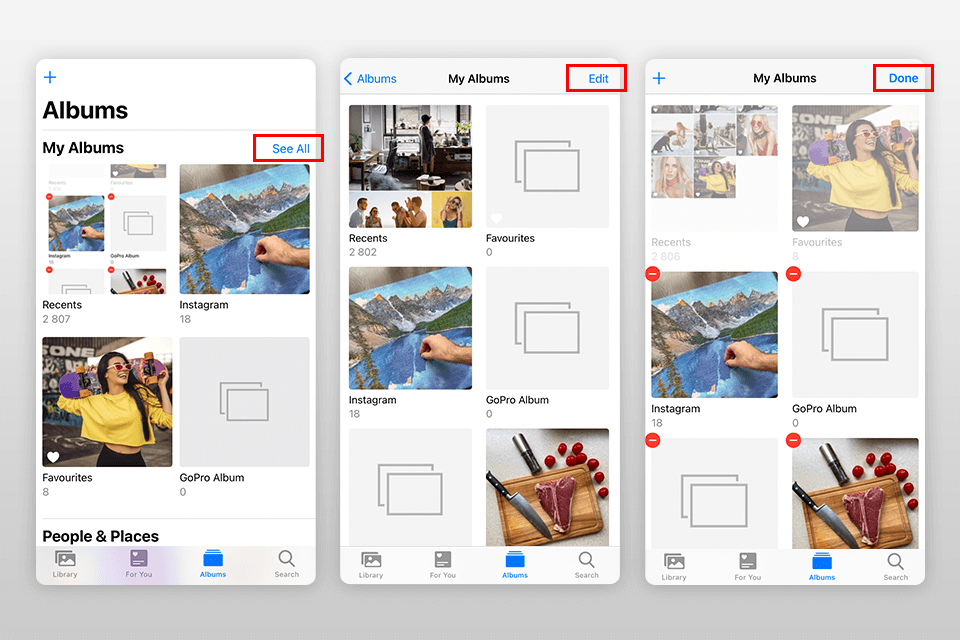 how to organize photos on iphone deleting