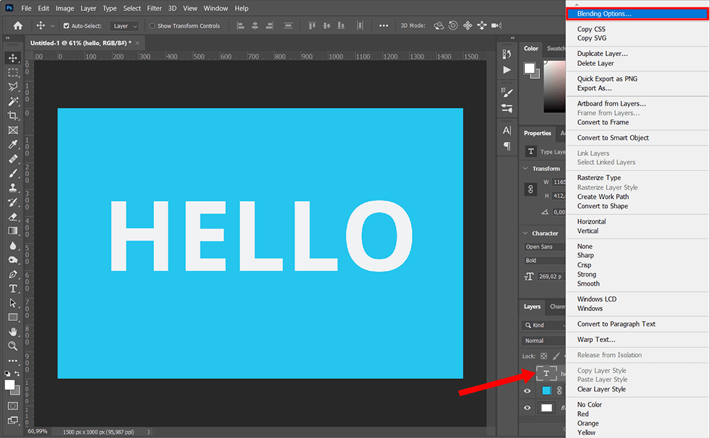 how to outline text in photoshop layer