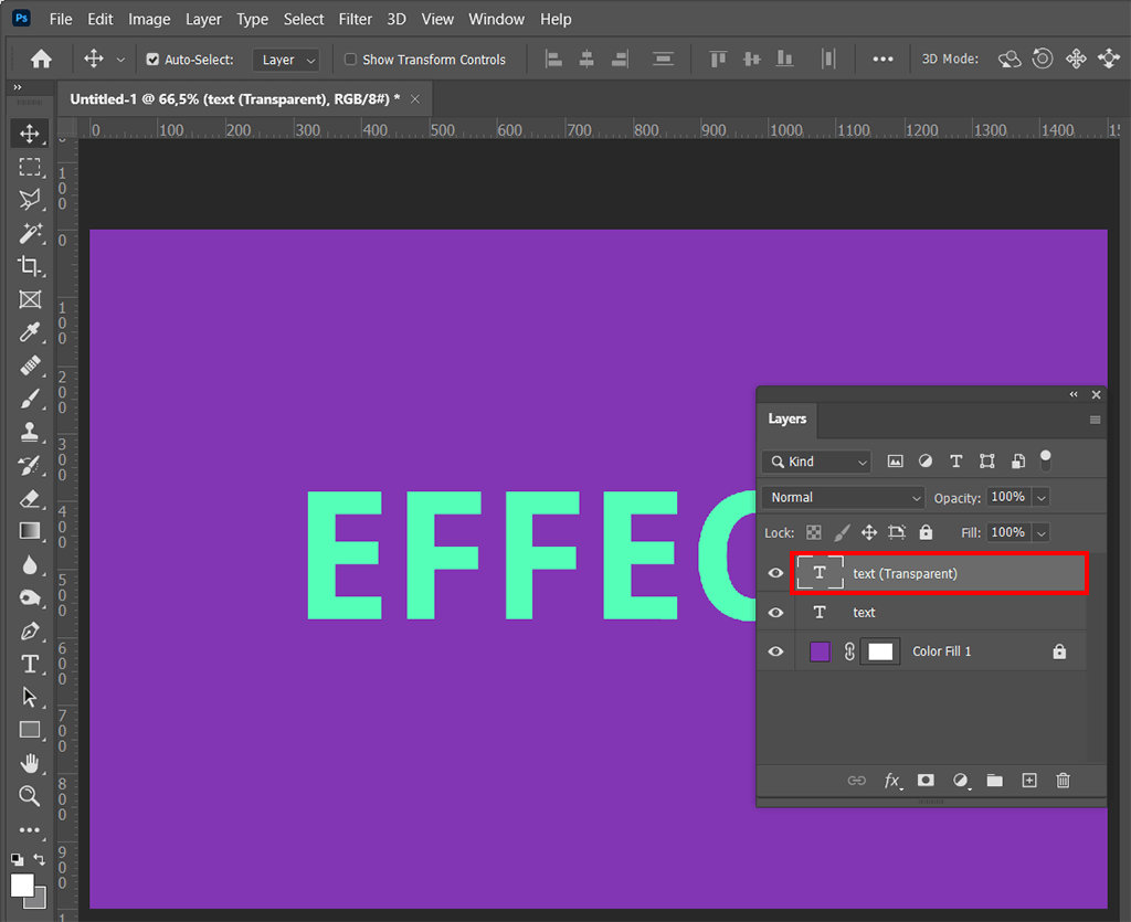 how to outline text in photoshop transparent
