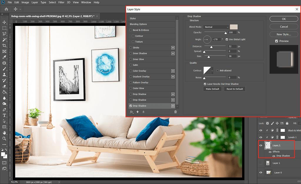 how to put image in perspective in photoshop layer style