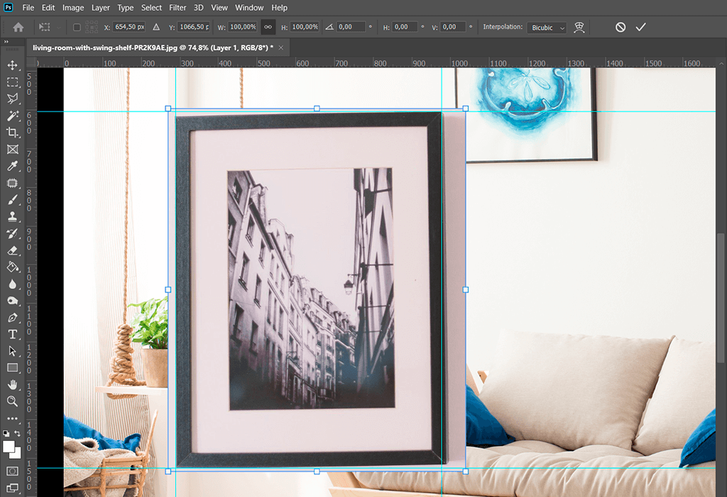 how to put image in perspective in photoshop transform