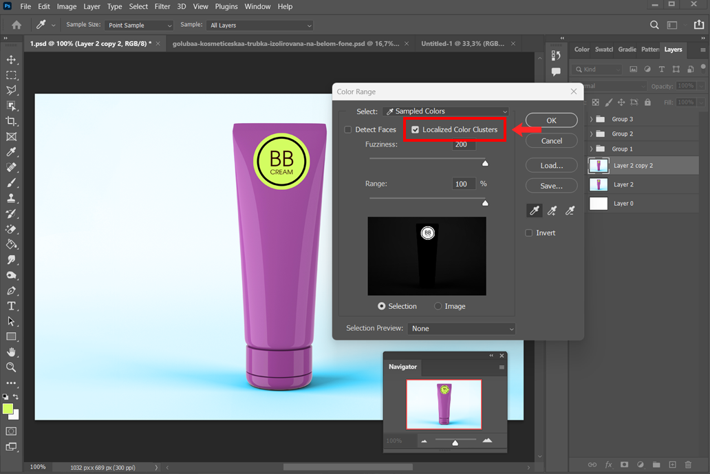 how to remove a color in photoshop with color range tool localized color clusters