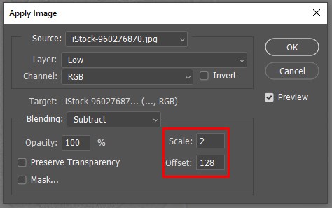 how to remove clothing wrinkles in photoshop frequency separation apply image settings