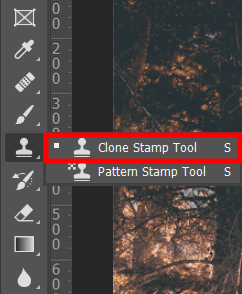 how to remove flash from pictures stamp tool