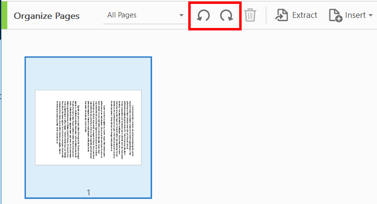 how to rotate pdf page in adobe acrobat select