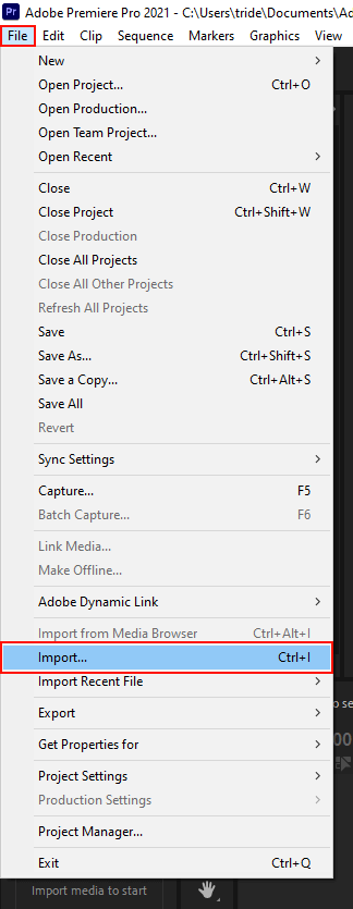 كيفية تثبيت الفيديو في استيراد adobe premiere pro