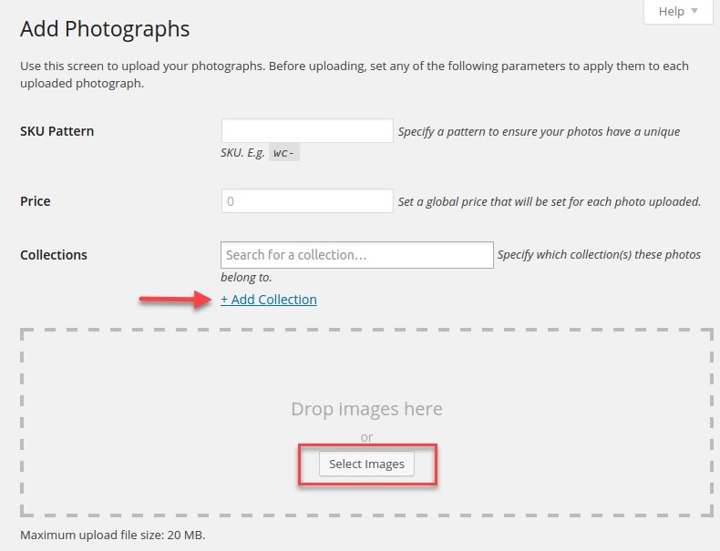 how to start a photography business with woocommerce upload images