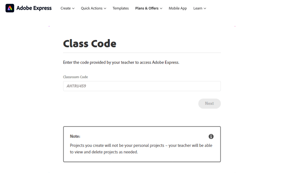how to start with adobe express for education with class code