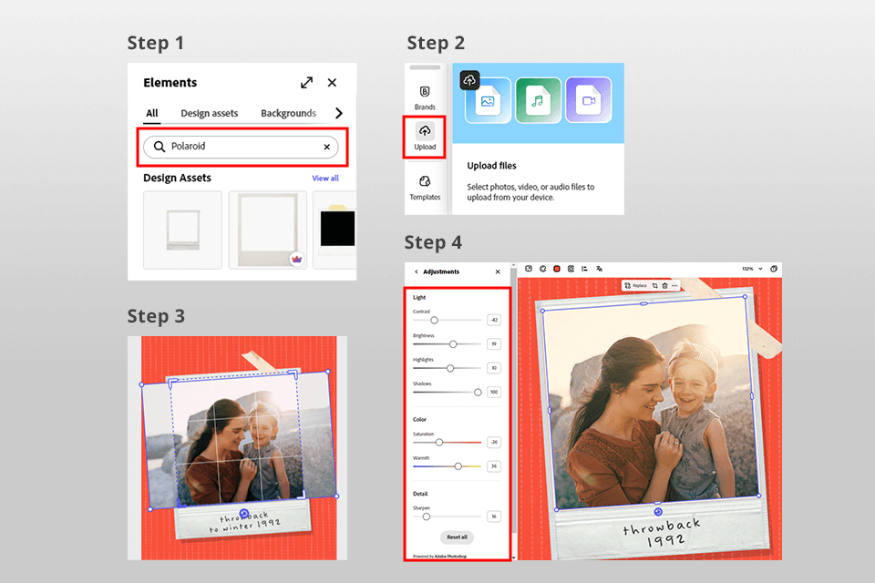 how to turn photos into polaroids online