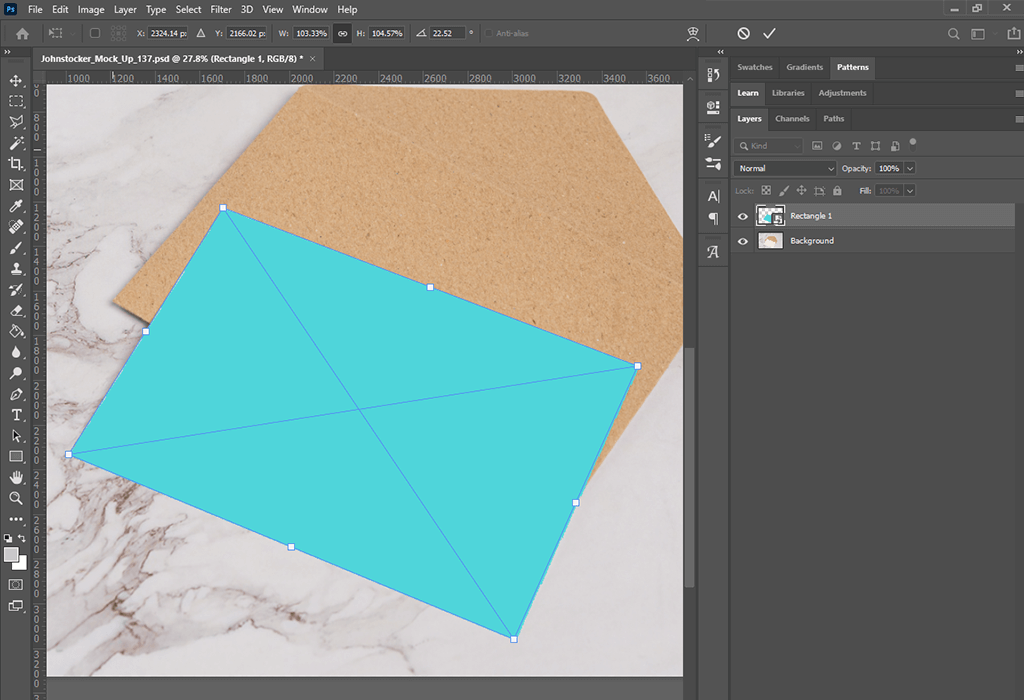how to use a mockup in photoshop transform