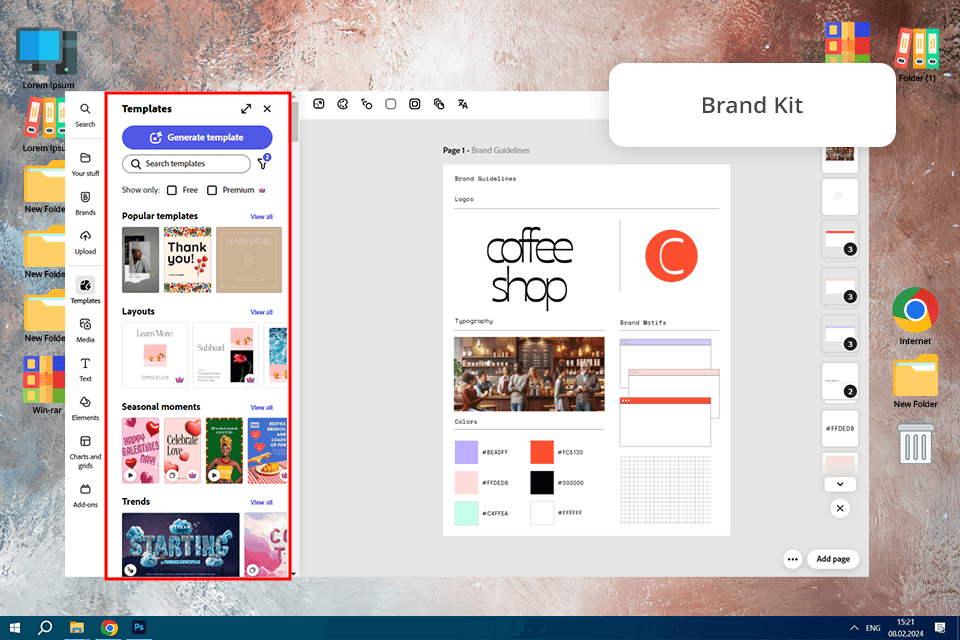 how to use adobe express brand kit