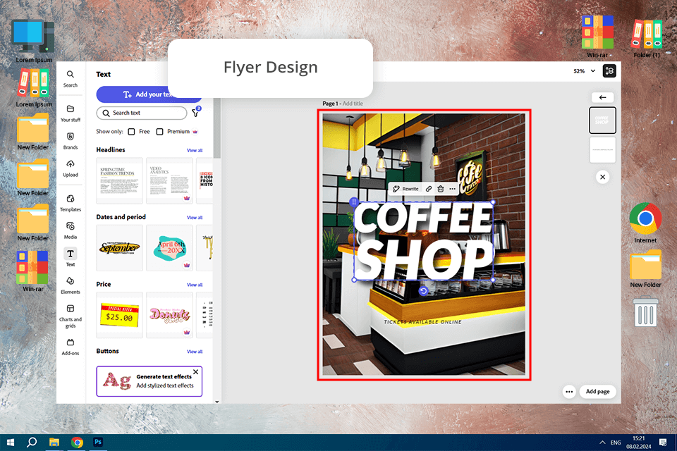 how to use adobe express flyer design