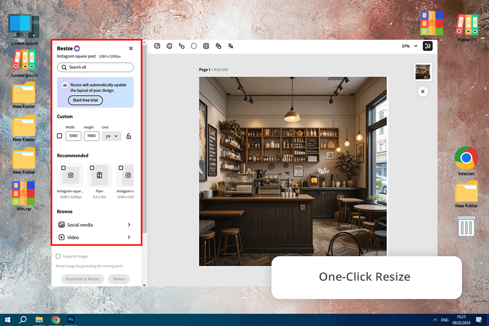 how to use adobe express resize