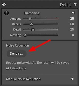 how to use ai in lightroom noise reduction