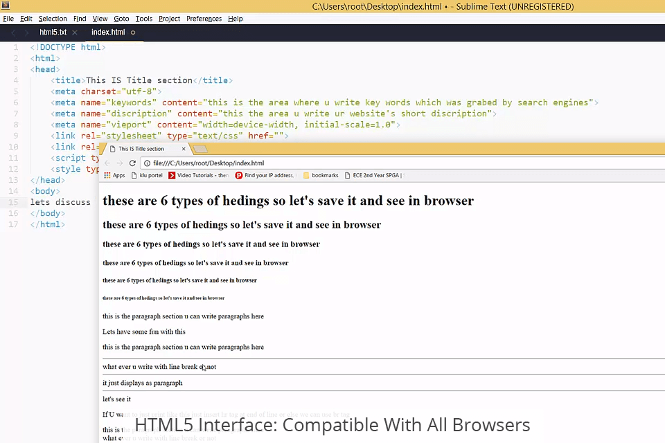 html5 interface compatible with all browsers