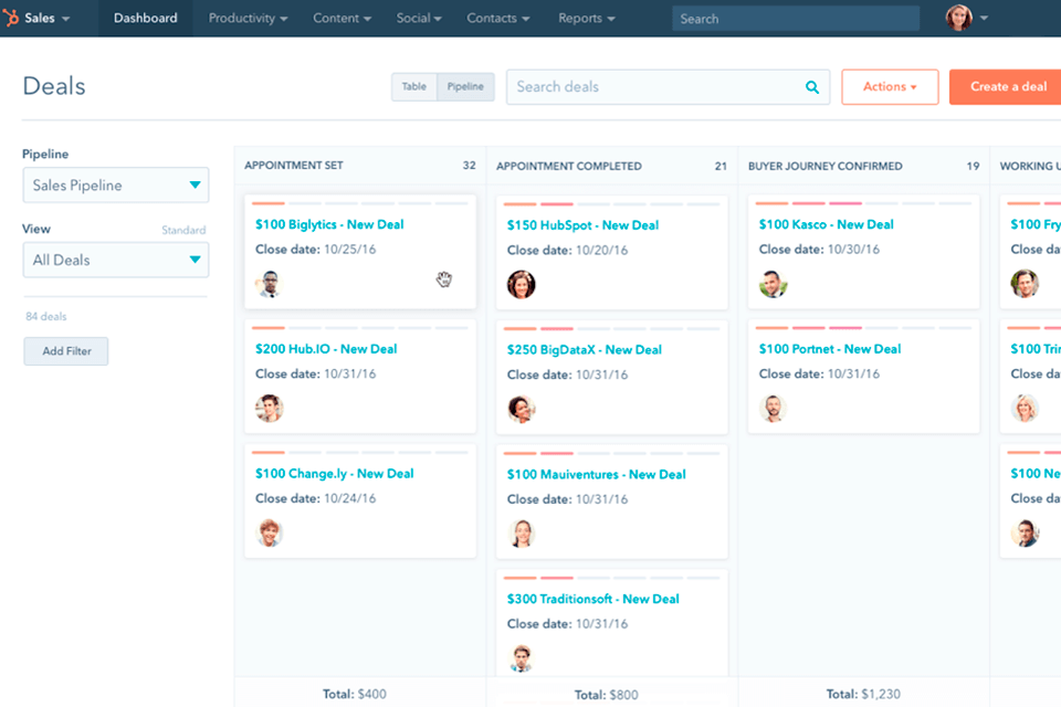 hubspot crm event planning tool interface