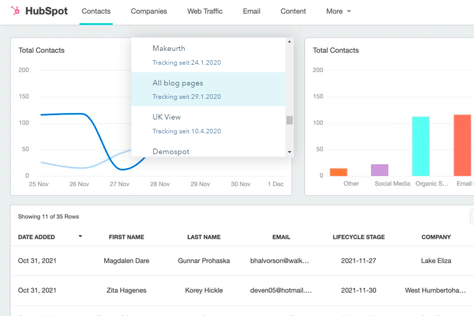 hubspot customer profiling tool interface