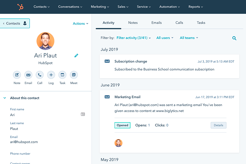 hubspot lead generation tool interface