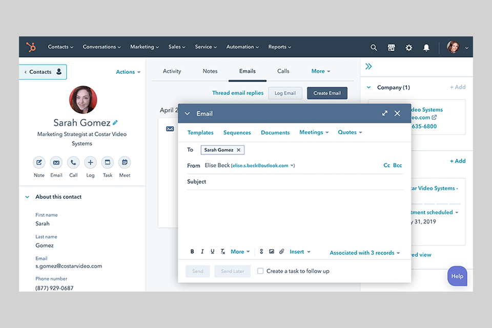 hubspot sales hub sales engagement platform interface