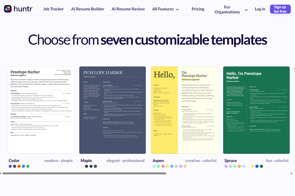 huntr co resume writing software