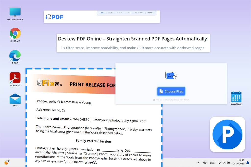 i2pdf tool to deskew pdf online
