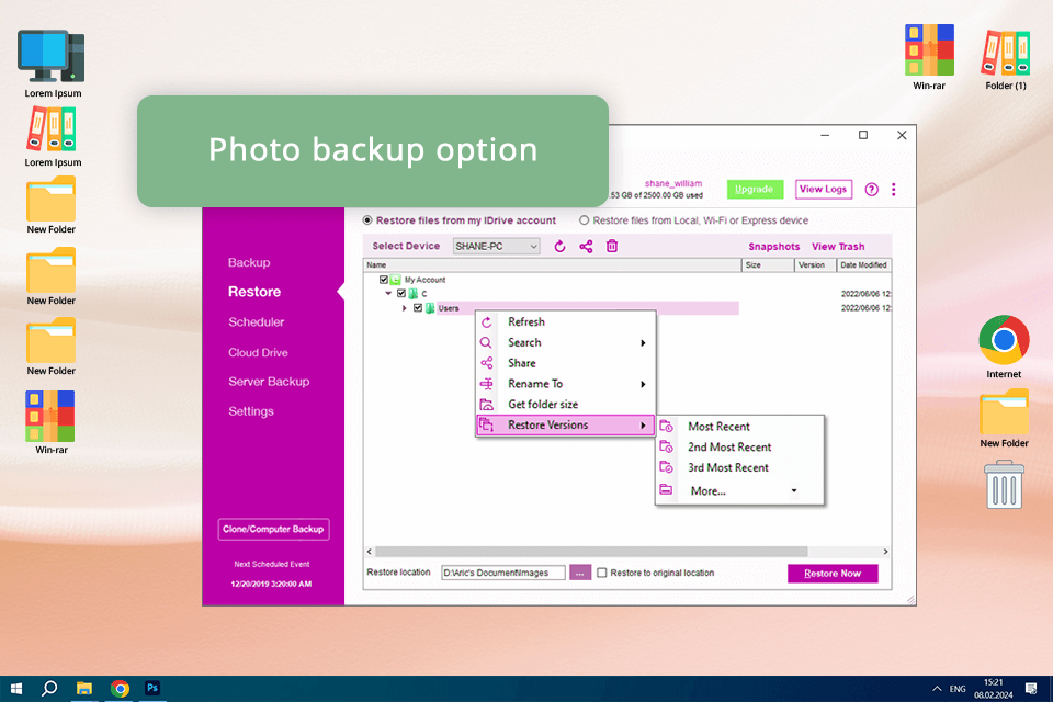 idrive cloud storage for photos