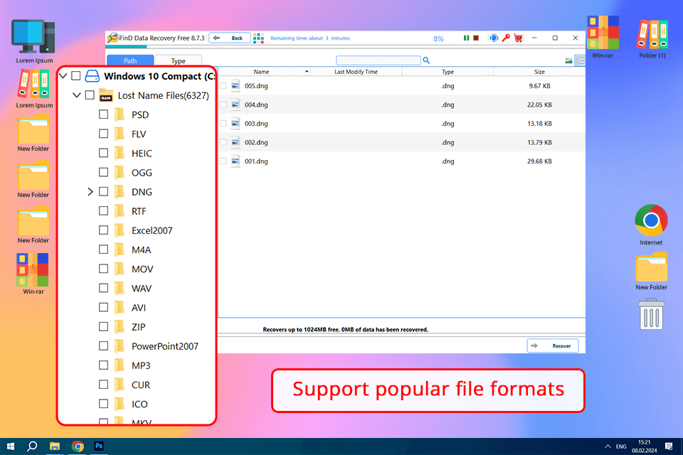 ifind data recovery formats
