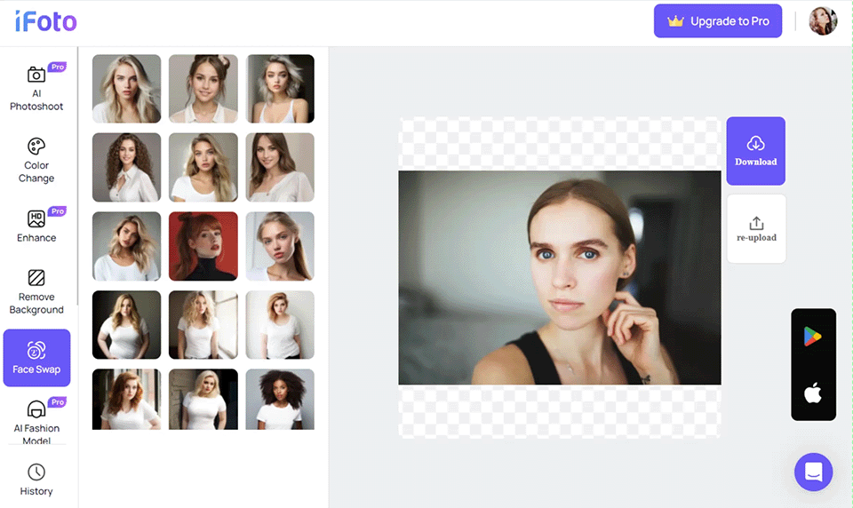 ifoto face swapping example gif