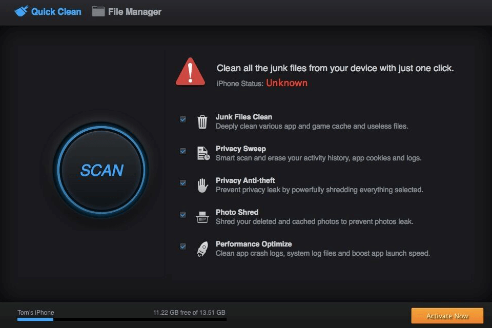 ifreeup download interface