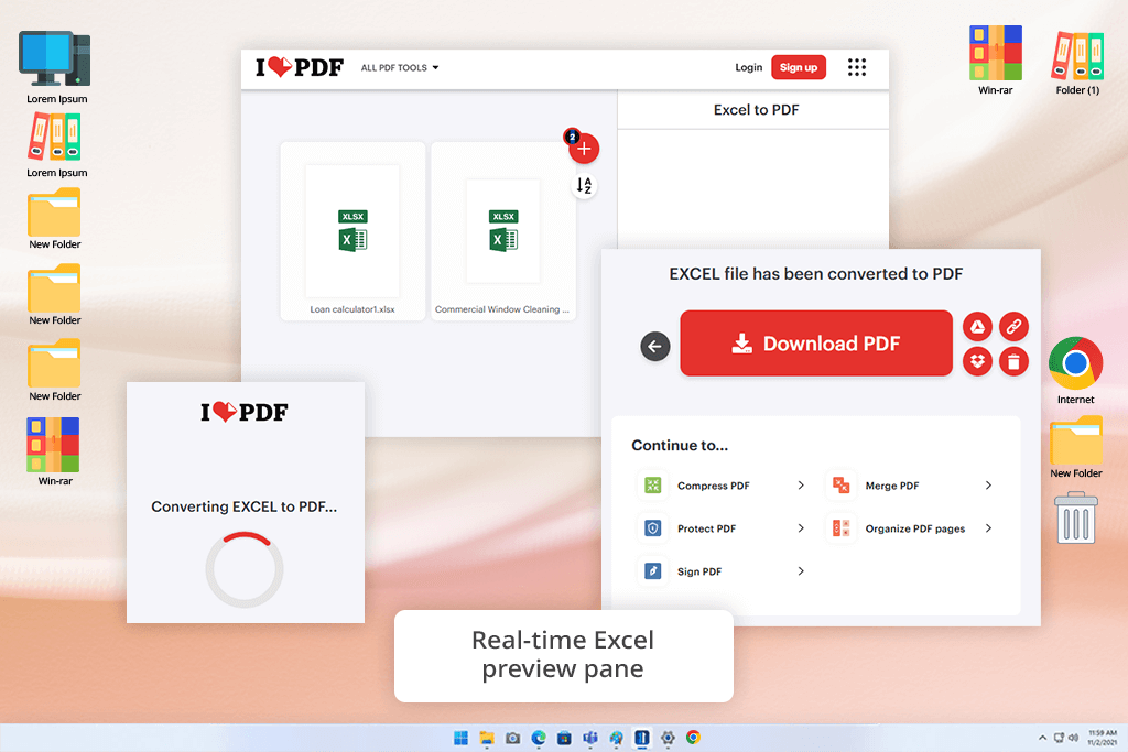 ilovepdf excel to pdf converter