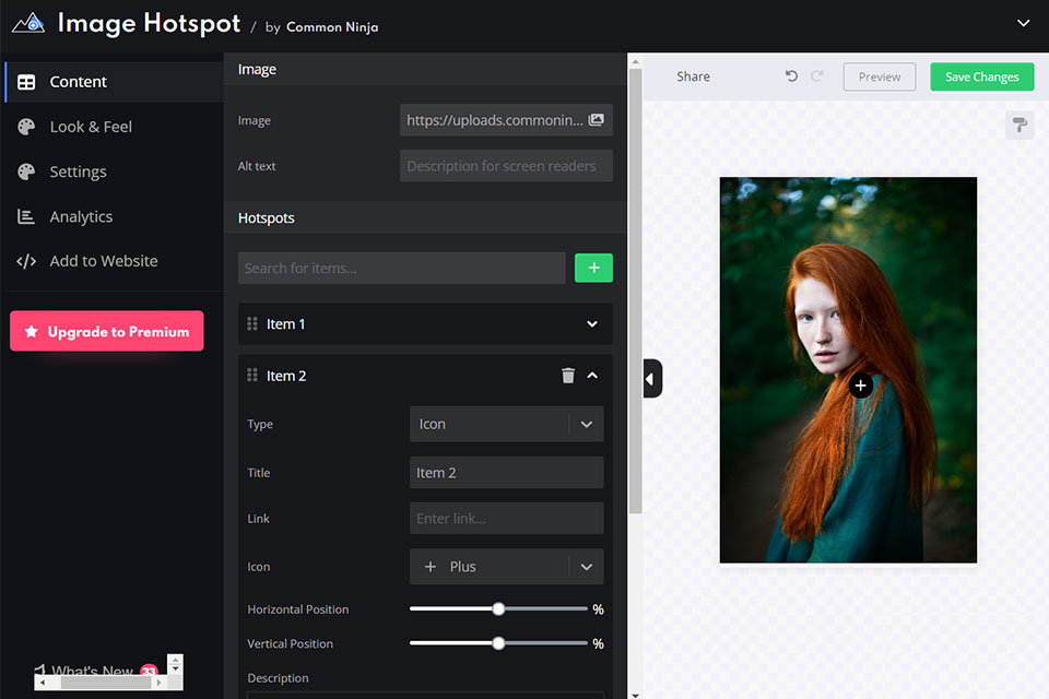 image hotspot interface