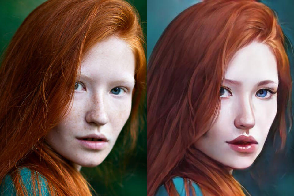 image to cartoon image before after