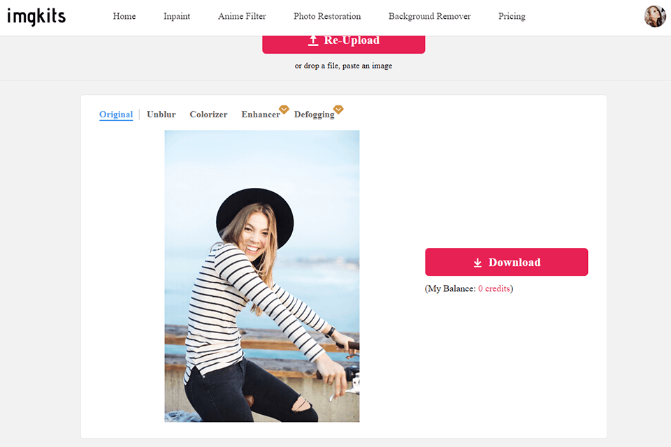 imgkits ai photo editor interface