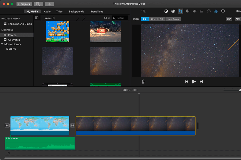 واجهة imovie