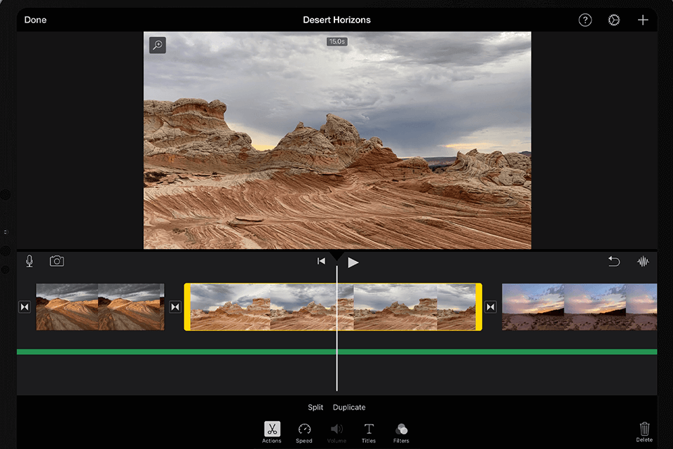 imovie interfaccia di taglio video