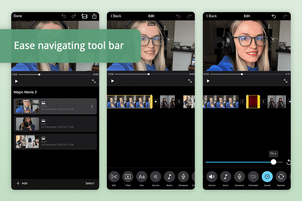imovie app interface