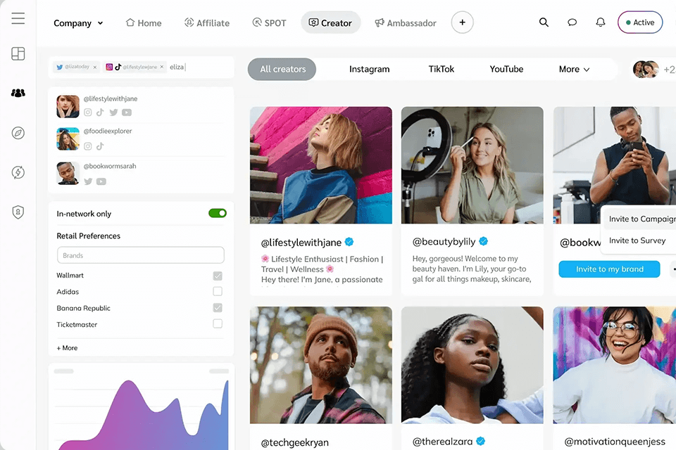 impact affiliate marketing software interface